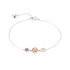 Bracciale con multipietre multicolori, in argento 925 rodiato, lunghezza 17+3 cm