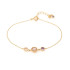 Bracelet with multi-colored stones, in 925 gold plated silver, length 17+3 cm