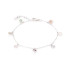 Bracciale con multipietre multicolori, in argento 925 rodiato, lunghezza 16+2 cm
