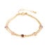 Pulseira com pedras múltiplas multicoloridas, em prata dourado 925, comprimento 15+3 cm