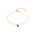 Bracelet avec lapis-lazuli boule et perles, en argent doré 925, longueur 15+3 cm