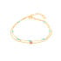 Bracelet avec turquoise et tourmaline, en argent doré 925, longueur 15+3 cm