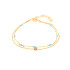 Pulsera con turquesa y turmalina, en plata dorado 925, longitud 15+3 cm