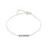 Bracelet avec améthyste violette ronde, en argent rhodié 925, longueur 15+3 cm