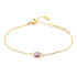 Bracelet with oval amethyst and pearls, in 925 gold plated silver, length 15+3 cm