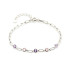 Armband met amethist en rozenkwarts, in 925 gerhodineerd zilver, lengte 15+3 cm