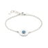Bracelet avec calcédoine bleue ovale, en argent rhodié 925, longueur 16+2 cm