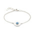 Pulsera con calcedonia azul ovalada, en plata 925 rodiada, longitud 16+2 cm