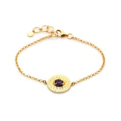 Armband met ovale paarse...