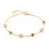 Bracciale con granato e labradorite, in argento dorato 925, lunghezza 15+3 cm