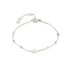 Bracciale con pietra di luna e Iolite, in argento 925 rodiato, lunghezza 15,5+3 cm
