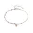 Bracelet avec améthyste et quartz rose, en argent rhodié 925, longueur 15+3 cm