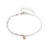Bratara cu ametist si cuart roz, din argint 925 rodiu, lungime 15+3 cm