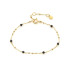 Pulseira com espinélio preto natural, em prata dourado 925, comprimento 15+3 cm
