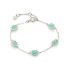 Pulseira com amazonite azul natural, em prata 925 banhada a ródio, comprimento 15+3 cm