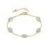 Bracelet avec calcédoine bleue irrégulière, en argent doré 925, longueur 15+3 cm