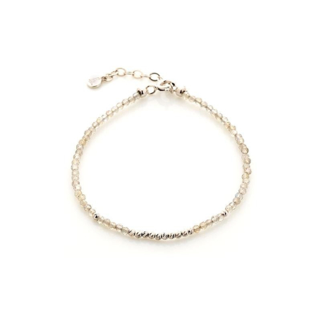 Bracelet with multi-colored labradorite, 925 rhodium-plated silver, 15.5 + 3 cm