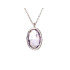Halskette mit violettem Amethyst, aus 925 rhodiniertem Silber, Länge 42 + 3 cm