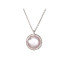 Collar con cuarzo rosa natural, en plata 925 rodiada, largo 42+3cm