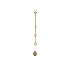 Collana con multi pietre multicolori, in argento dorato 925, lunghezza 80 cm