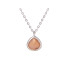 Heart necklace with pink moonstone, in 925 rhodium silver, length 42 + 3 cm