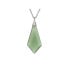 Collar con gota de aventurina verde, en plata 925 rodiada, longitud 45 + 3 cm