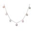 Collier avec multipierres multicolores, en argent rhodié 925, longueur 42 + 3 cm