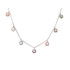 Necklace with multi-colored stones, in 925 rhodium silver, length 42 + 3 cm