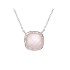 Collana con quarzo rosa naturale, in argento 925 rodiato, lunghezza 42+3 cm