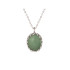 Colier cu aventurin verde oval, din argint 925 rodiu, lungime 42 + 3 cm