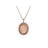 Collier avec pierre de lune rose ovale, en argent rhodié 925, longueur 42+3cm