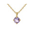 Collana con ametista viola, in argento dorato 925, lunghezza 42+3 cm