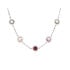 Collar con piedras multicolores, en plata 925 rodiada, largo 42+3cm