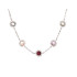 Halsketting met veelkleurige meerkleurige stenen, in 925 gerhodineerd zilver, lengte 42+3cm