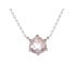 Collier coeur avec quartz rose naturel, en argent rhodié 925, longueur 42+3cm