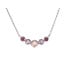Collier avec multipierres multicolores, en argent rhodié 925, longueur 42 + 3 cm