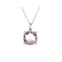 Collar con amatista violeta, en plata 925 rodiada, longitud 42 + 3 cm