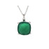 Colier cu perna de onix verde natural, din argint 925 placat cu rodiu, lungime 42 + 3 cm