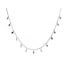 Halsketting met veelkleurige meerkleurige stenen, in 925 gerhodineerd zilver, lengte 40 + 3 cm