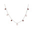 Collana con quarzo rosa e granato, in argento 925 rodiato, lunghezza 40+3cm