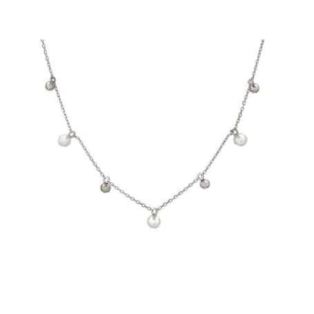 Collana con pietra di luna e labradorite, in argento 925 rodiato, 40+3cm