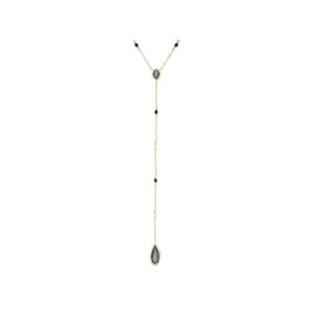 Collier avec multipierres multicolores, en argent doré 925, longueur 40 + 5 cm