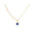 Collier avec lapis-lazuli et perles, en argent doré 925, longueur 40 + 5 cm