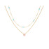 Collar con turquesa y turmalina, en plata dorado 925, largo 40 + 5 cm