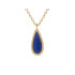 Collana con goccia di lapislazzuli blu, in argento dorato 925, lunghezza 42+3 cm