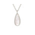 Collier avec quartz rose goutte, en argent rhodié 925, longueur 42 + 3 cm