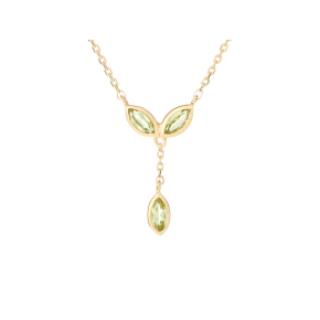 Doğal yeşil peridotlu kolye, 925 altın gümüş, uzunluk 40 + 5 cm