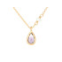 Necklace with amethyst and pearls, in 925 gold plated silver, length 40 + 5 cm