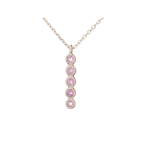 Necklace with purple amethyst, in rhodium-plated silver 925, length 42 + 3 cm