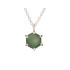 Halsketting met groene aventurijn, in 925 gerhodineerd zilver, lengte 42 + 3 cm